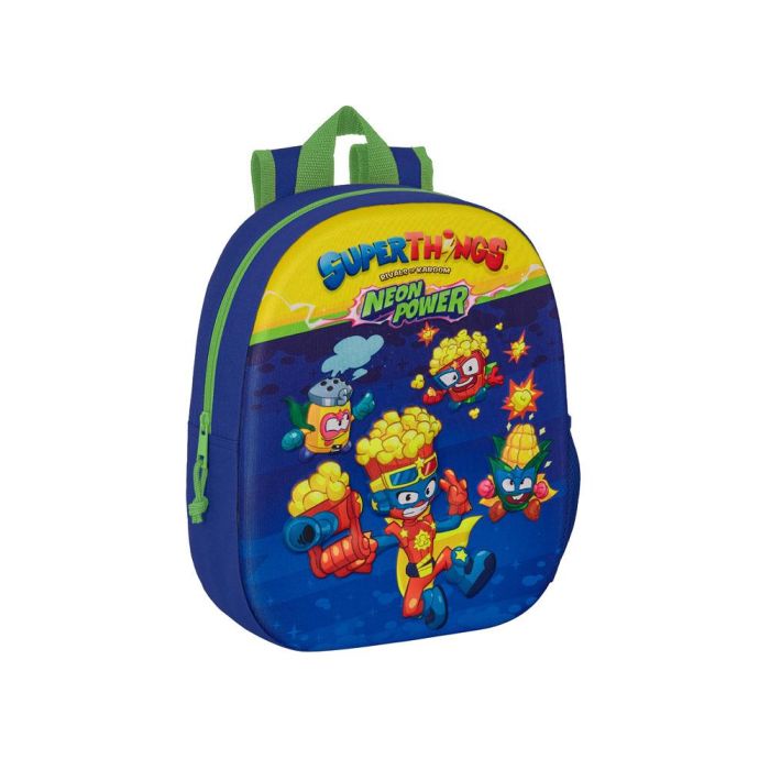 Mochila Escolar SuperThings 3D 27 x 33 x 10 cm Azul Multicolor