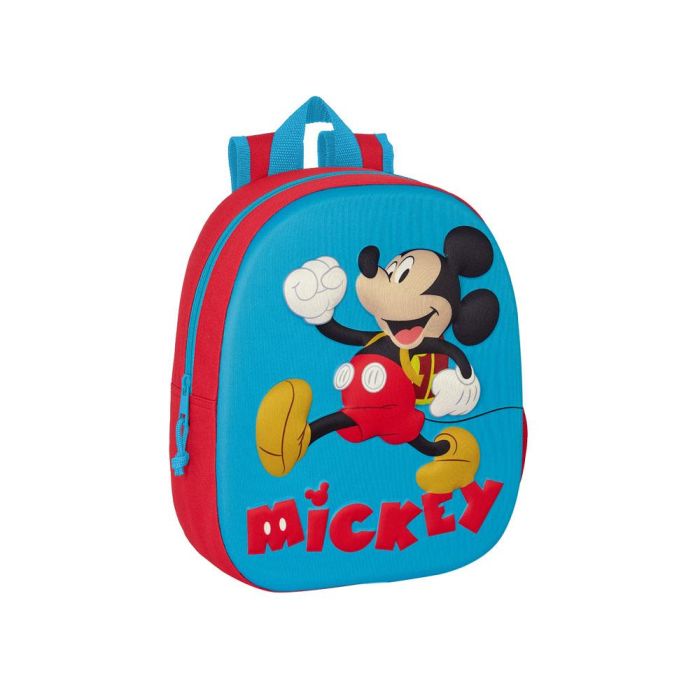 Mochila Escolar Mickey Mouse Clubhouse 3D 27 x 33 x 10 cm Rojo Azul