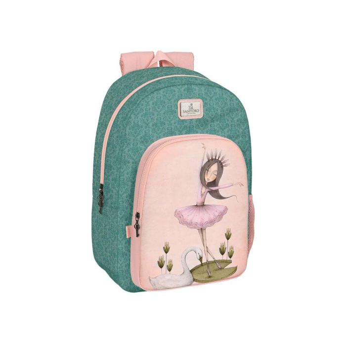 Mochila Escolar Santoro Swan lake Gris Rosa 30 x 46 x 14 cm