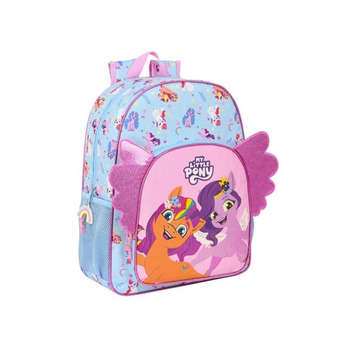 Mochila Escolar My Little Pony Wild & free Azul Rosa 33 x 42 x 14 cm