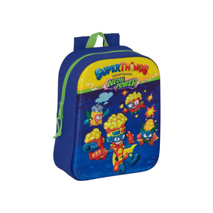 Mochila Escolar SuperThings 3D Azul Multicolor 22 x 27 x 10 cm