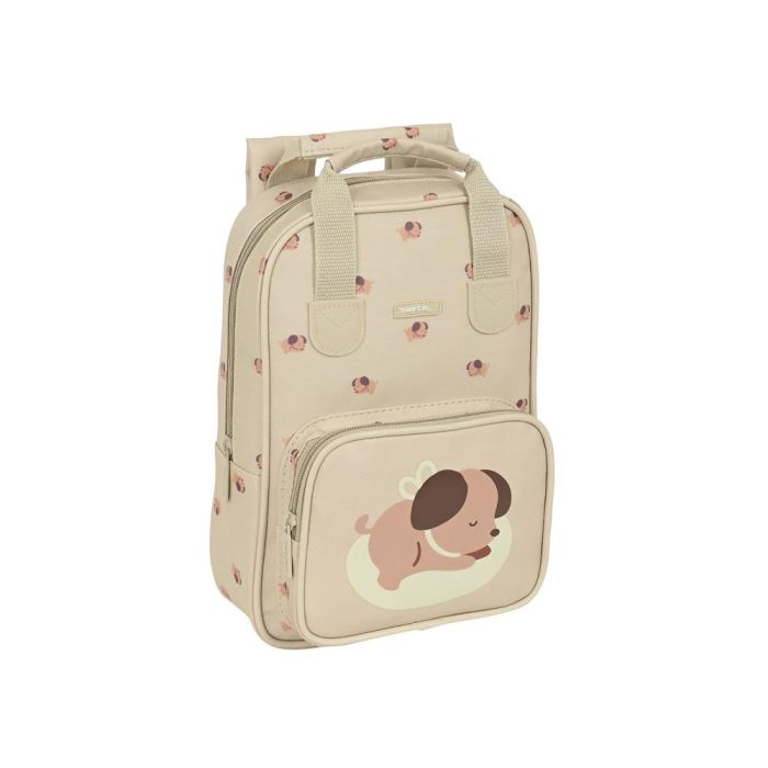 Mochila Escolar Safta Puppy 20 x 28 x 8 cm Beige