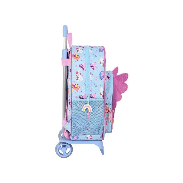 Mochila Escolar con Ruedas My Little Pony Wild & free Azul Rosa 33 x 42 x 14 cm 2