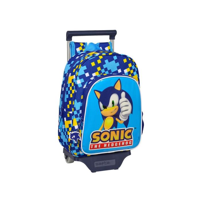 Mochila Escolar con Ruedas Sonic Speed 26 x 34 x 11 cm Azul