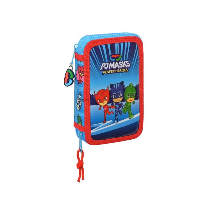 Plumier Doble PJ Masks Azul 12.5 x 19.5 x 4 cm (28 piezas)