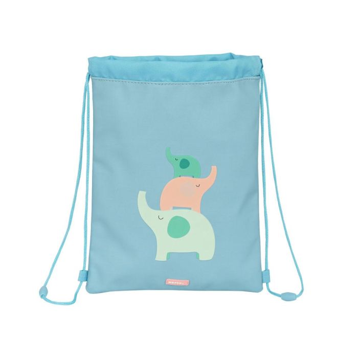 Bolsa Mochila con Cuerdas Safta Elefantes Verde