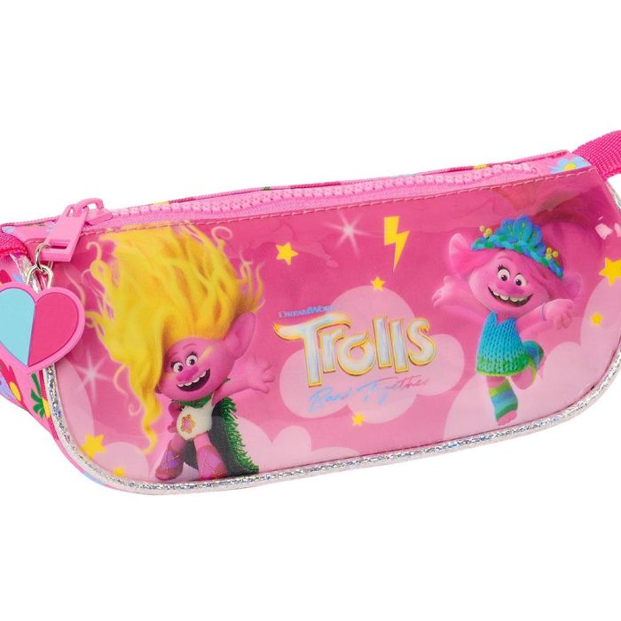 Estuche Escolar Trolls Triangular Rosa 20 x 8.5 x 8 cm