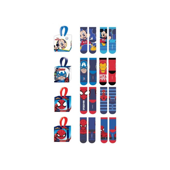 Calcetines Safta Disney-Marvel Expositor De 24 Cajas De 2 Pares Tallas Surtidas