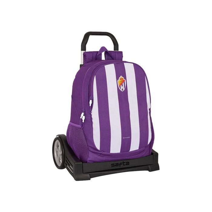 Mochila Escolar con Ruedas Real Valladolid C.F. Morado 32 x 44 x 16 cm