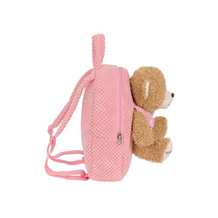 Mochila Safta Preescolar Osito Extraible Rosa 75x230X270 mm 2