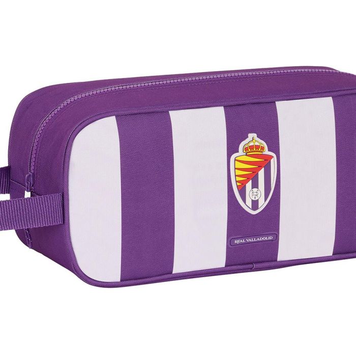 Zapatillero de Viaje Real Valladolid C.F. Blanco Morado 34 x 15 x 14 cm