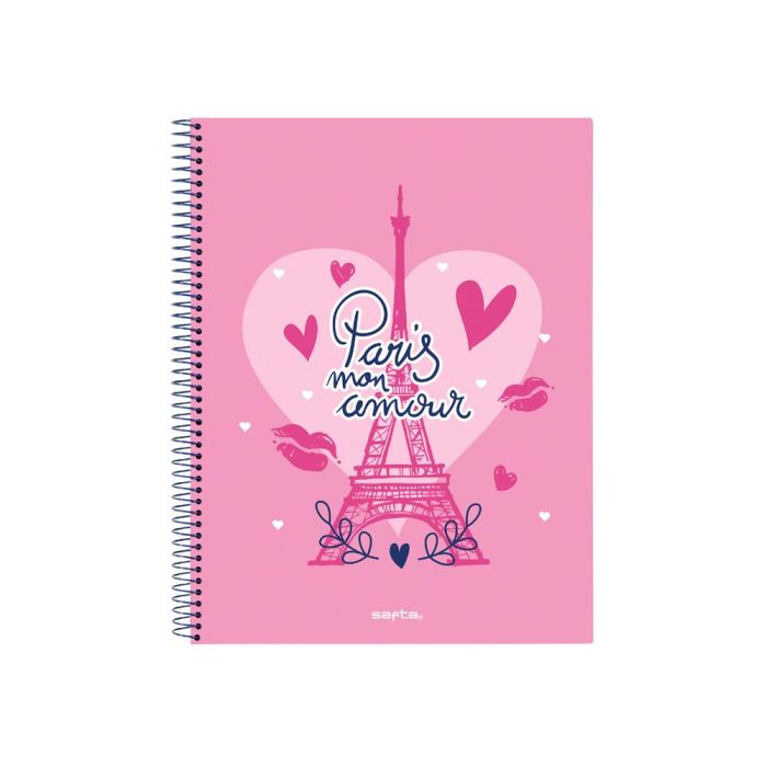 Libreta Safta Paris Rosa Azul marino A4 120 Hojas