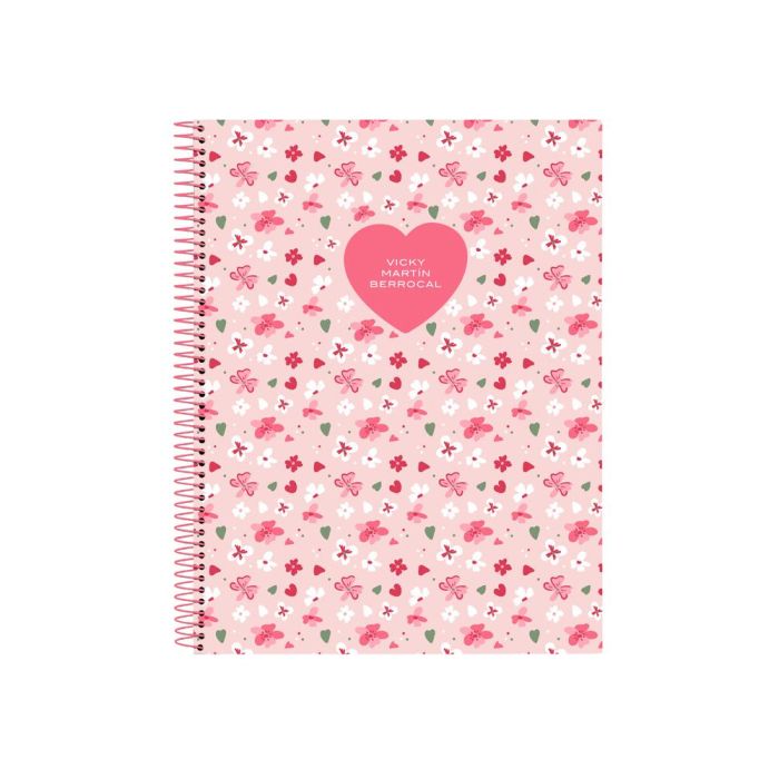 Libreta Vicky Martín Berrocal In bloom Rosa A4 120 Hojas