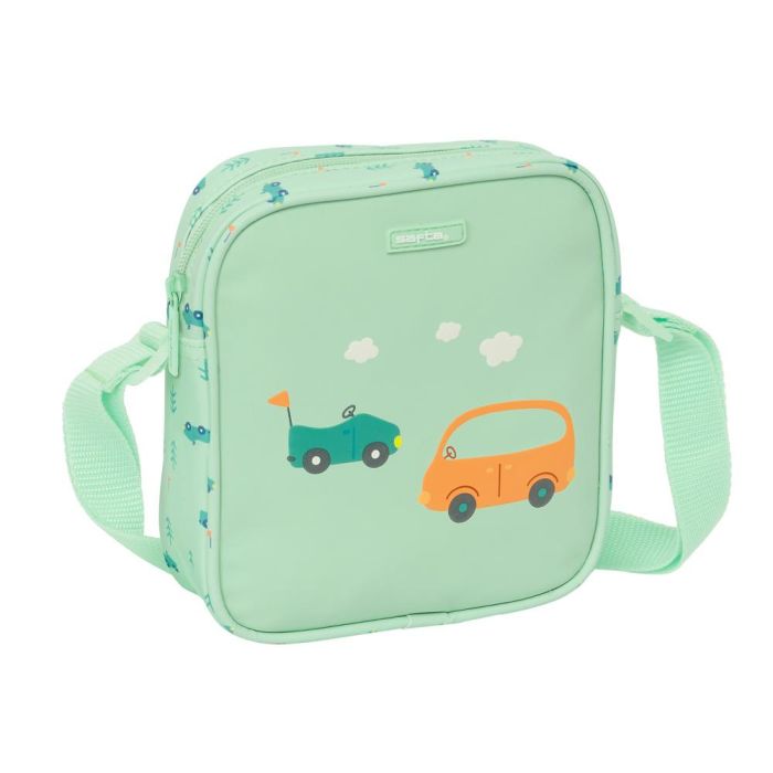 Bolso Bandolera Safta Coches Verde 16 x 18 x 4 cm