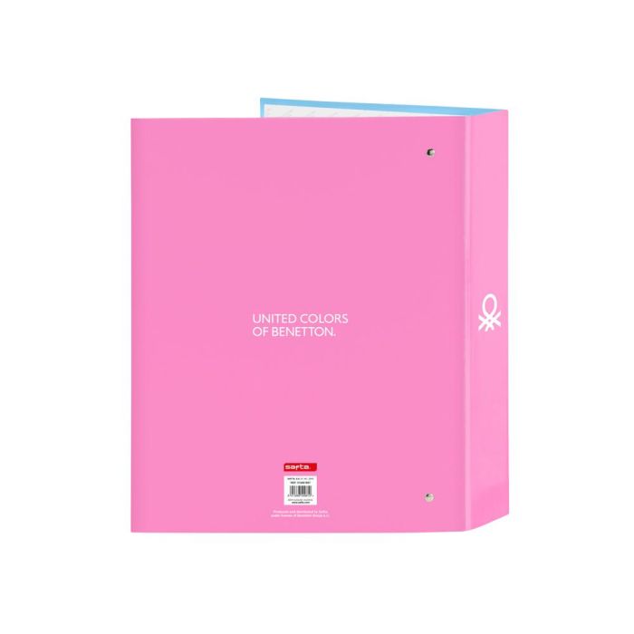 Carpeta de anillas Benetton Spring Rosa Azul cielo A4 27 x 33 x 6 cm 1