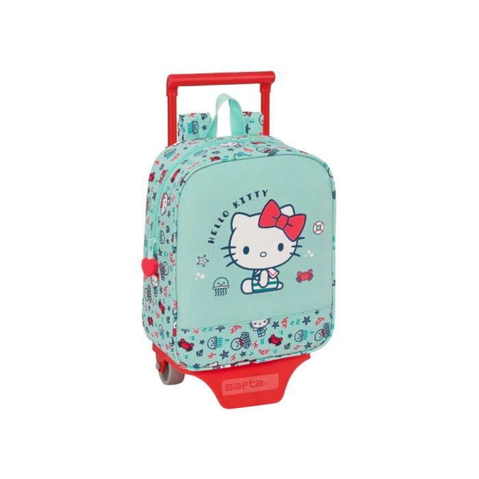 Mochila Escolar con Ruedas Hello Kitty Sea lovers Turquesa 22 x 27 x 10 cm