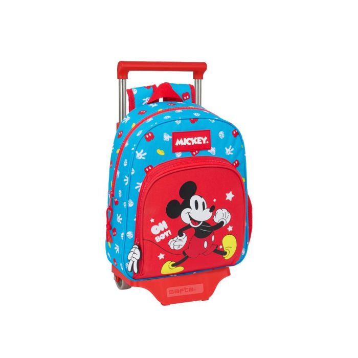 Mochila Escolar con Ruedas Mickey Mouse Clubhouse Fantastic Azul Rojo 28 x 34 x 10 cm