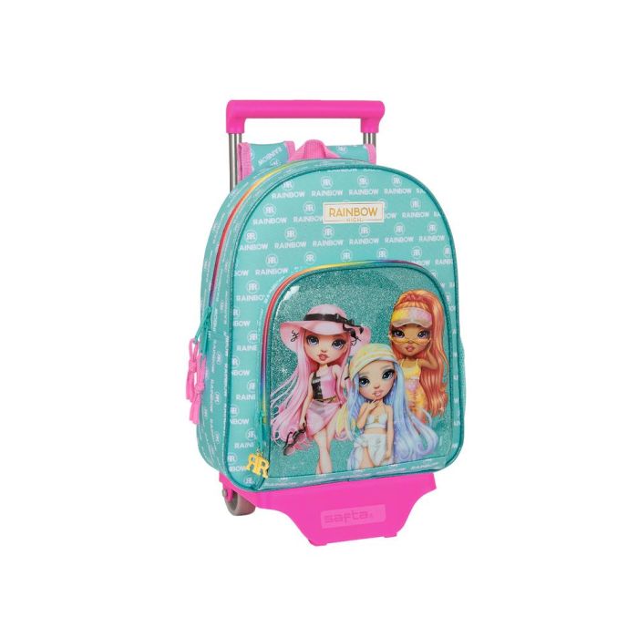 Mochila Escolar con Ruedas Rainbow High Paradise Turquesa 28 x 34 x 10 cm