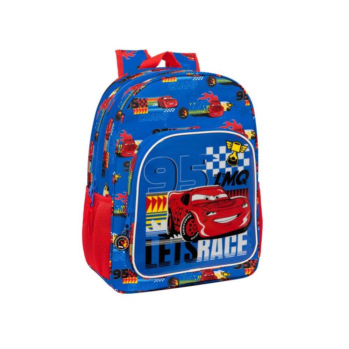 Mochila Escolar Cars Race ready Azul 33 x 42 x 14 cm