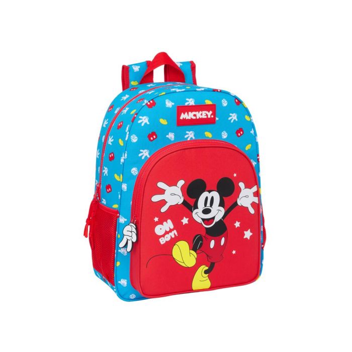 Mochila Escolar Mickey Mouse Clubhouse Fantastic Azul Rojo 33 x 42 x 14 cm