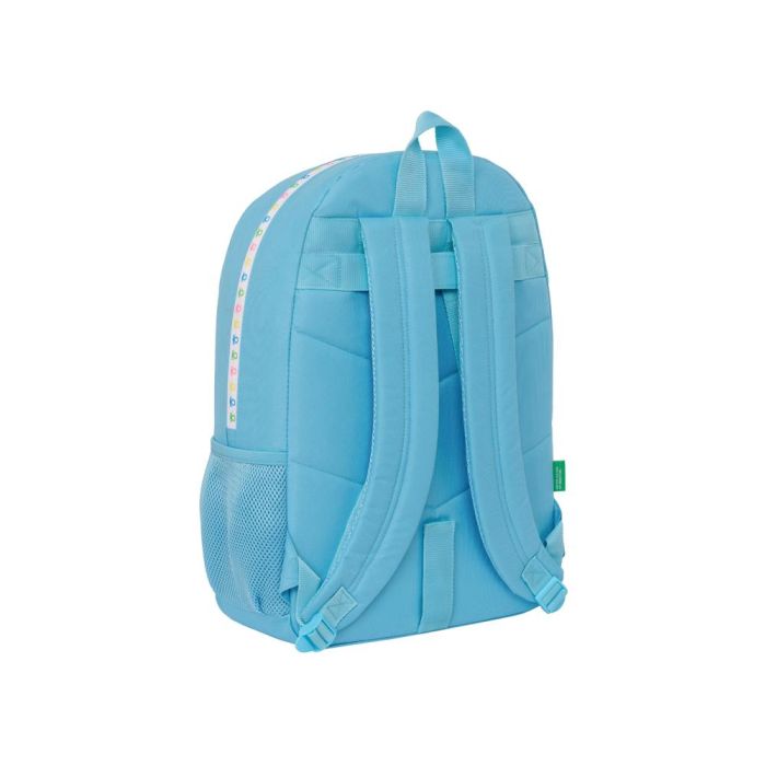 Mochila Escolar Benetton Spring Celeste 30 x 46 x 14 cm 1