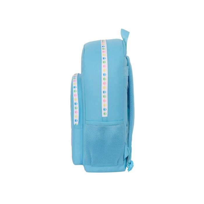 Mochila Escolar Benetton Spring Celeste 30 x 46 x 14 cm 2