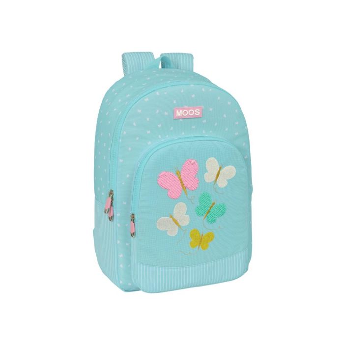 Mochila Escolar Moos Butterflies Azul 30 x 46 x 14 cm