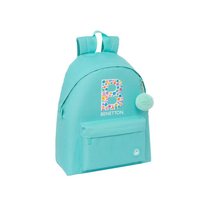 Mochila Escolar Benetton Letter Verde 33 x 42 x 15 cm