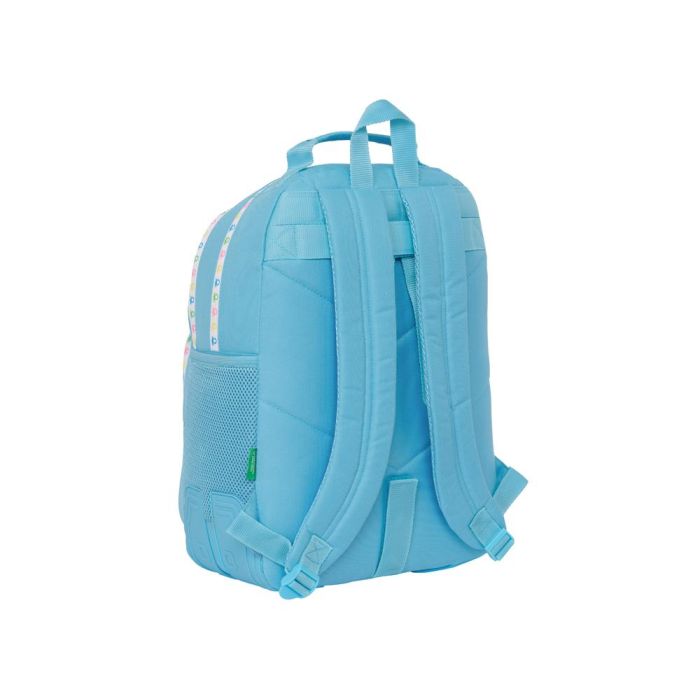 Mochila Escolar Benetton Spring Celeste 32 x 42 x 15 cm 1