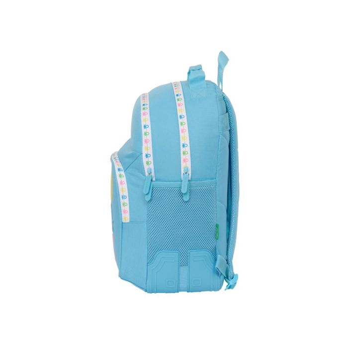 Mochila Escolar Benetton Spring Celeste 32 x 42 x 15 cm 2