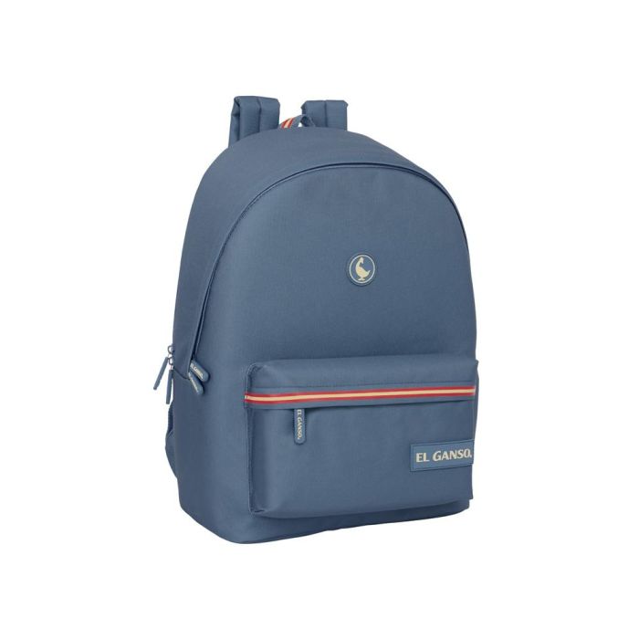 Mochila doble para portatil 15,6"+usb el ganso basics "azul" 31x44x18cm