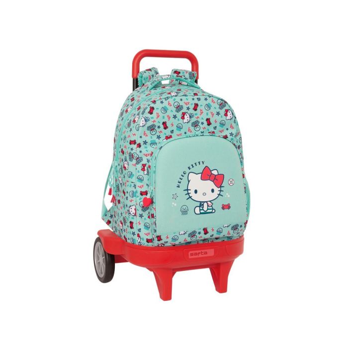 Mochila Escolar con Ruedas Hello Kitty Sea lovers Turquesa 33 X 45 X 22 cm