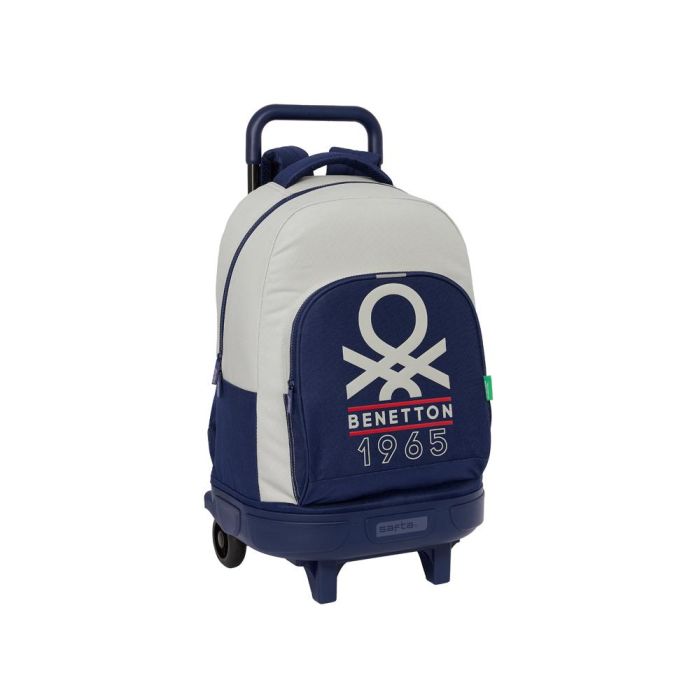 Mochila Escolar con Ruedas Benetton Varsity Gris Azul marino 33 X 45 X 22 cm 0 Mochila Escolar con Ruedas Benetton Varsity Gris Azul marino 33 X 45 X 22 cm 0