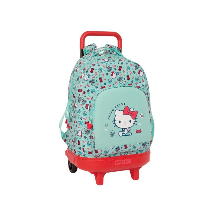 Mochila Escolar con Ruedas Hello Kitty Sea lovers Turquesa 33 X 45 X 22 cm