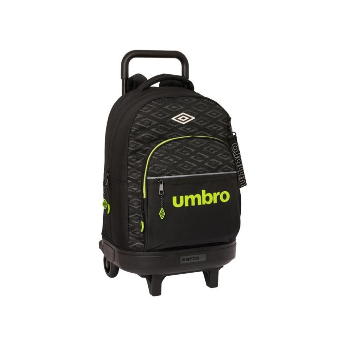 Mochila Escolar con Ruedas Umbro Lima Negro 33 X 45 X 22 cm