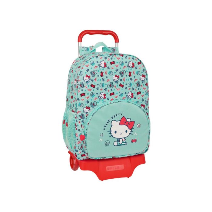 Mochila Escolar con Ruedas Hello Kitty Sea lovers Turquesa 33 x 42 x 14 cm