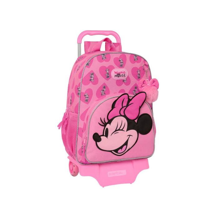 Mochila Escolar con Ruedas Minnie Mouse Loving Rosa 33 x 42 x 14 cm