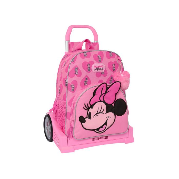 Mochila Escolar con Ruedas Minnie Mouse Loving Rosa 33 x 42 x 14 cm