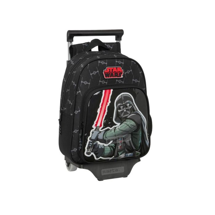 Mochila Escolar con Ruedas Star Wars The fighter Negro 27 x 33 x 10 cm