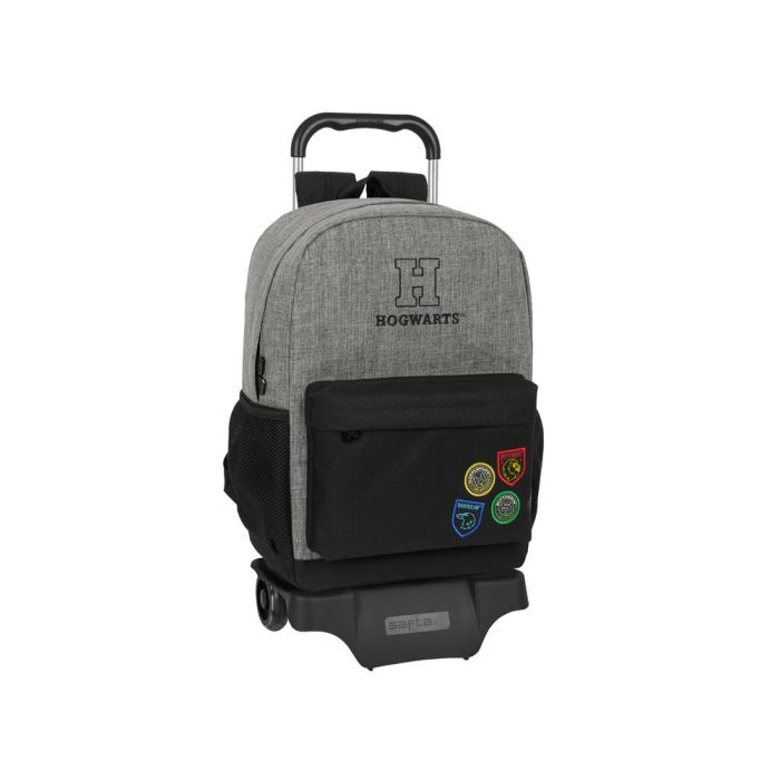 Mochila Escolar con Ruedas Harry Potter House of champions Negro Gris 30 x 43 x 14 cm