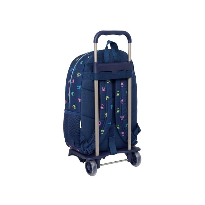 Mochila Escolar con Ruedas Benetton Cool Azul marino 30 x 46 x 14 cm 1