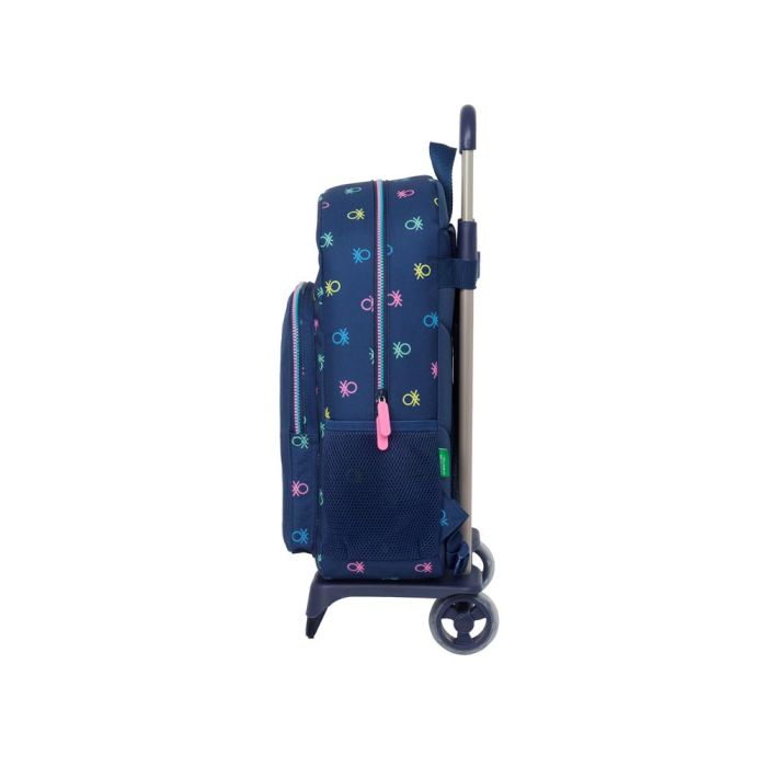 Mochila Escolar con Ruedas Benetton Cool Azul marino 30 x 46 x 14 cm 2