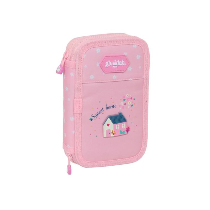 Plumier Doble Glow Lab Sweet home Rosa 12.5 x 19.5 x 4 cm (28 piezas)