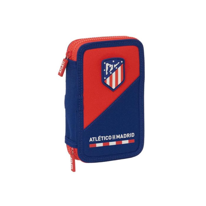 Plumier Doble Atlético Madrid Azul Rojo 12.5 x 19.5 x 4 cm (28 piezas)