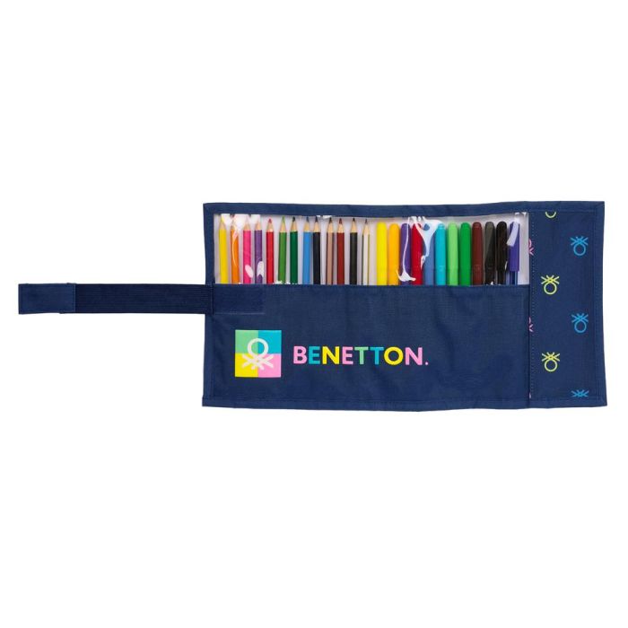 Plumier Benetton Cool Azul marino 7 x 20 x 7 cm Enrollable 27 Piezas 1