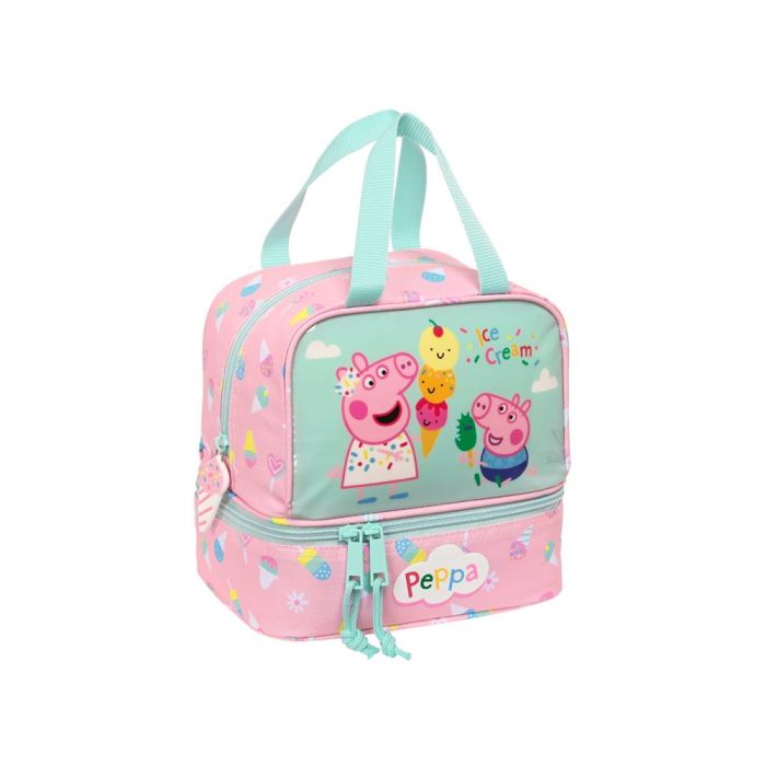 Portameriendas Térmico Peppa Pig Ice cream Rosa Menta 20 x 20 x 15 cm