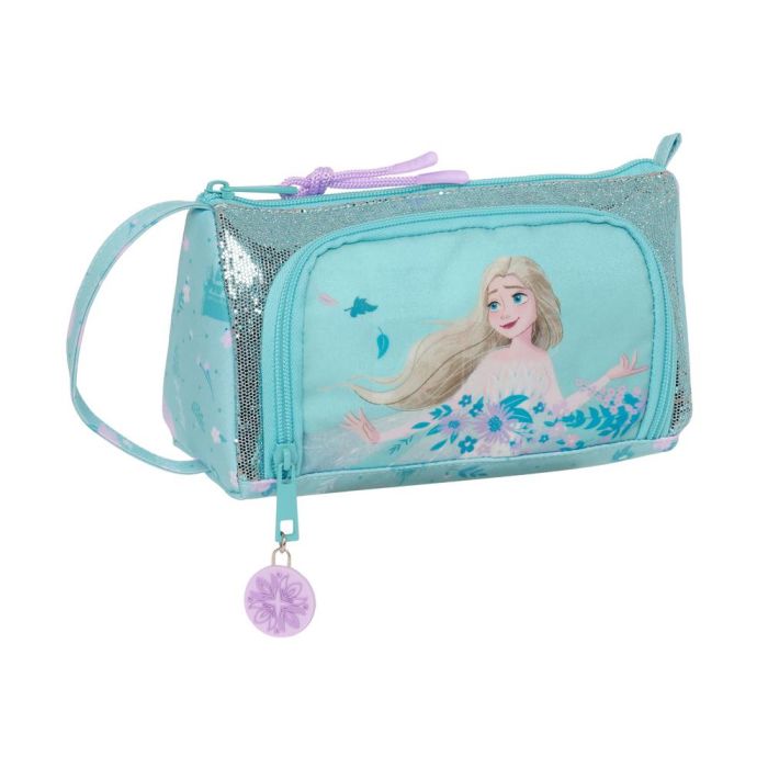 Estuche Escolar Frozen Hello spring Azul 20 x 11 x 8.5 cm