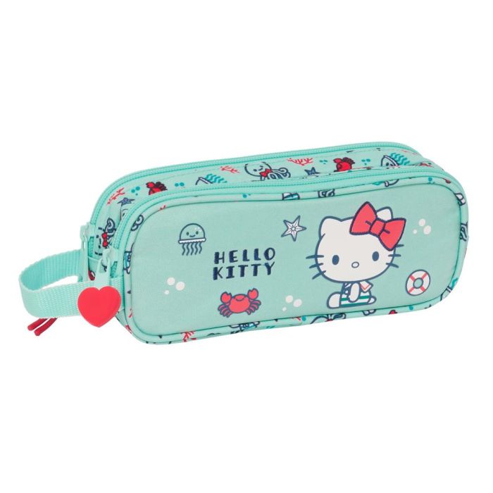 Portatodo Doble Hello Kitty Sea lovers Turquesa 21 x 8 x 6 cm