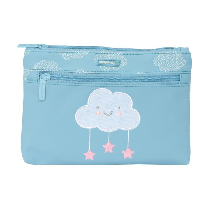 Estuche Escolar Safta Nube Nubes Azul 23 x 16 x 3 cm