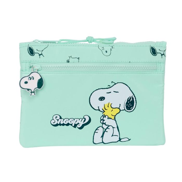 Estuche Escolar Snoopy Groovy Verde 23 x 16 x 3 cm